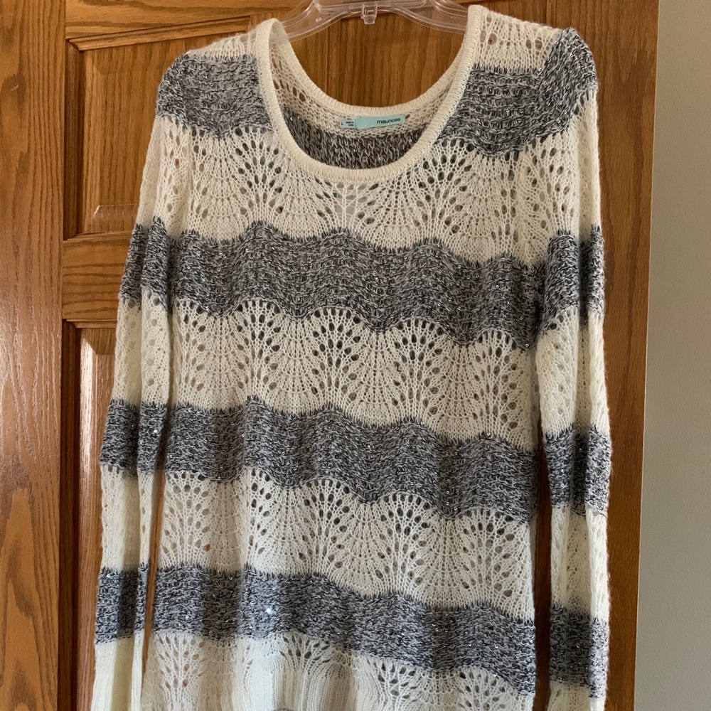 Cream and grey sparkly sweater